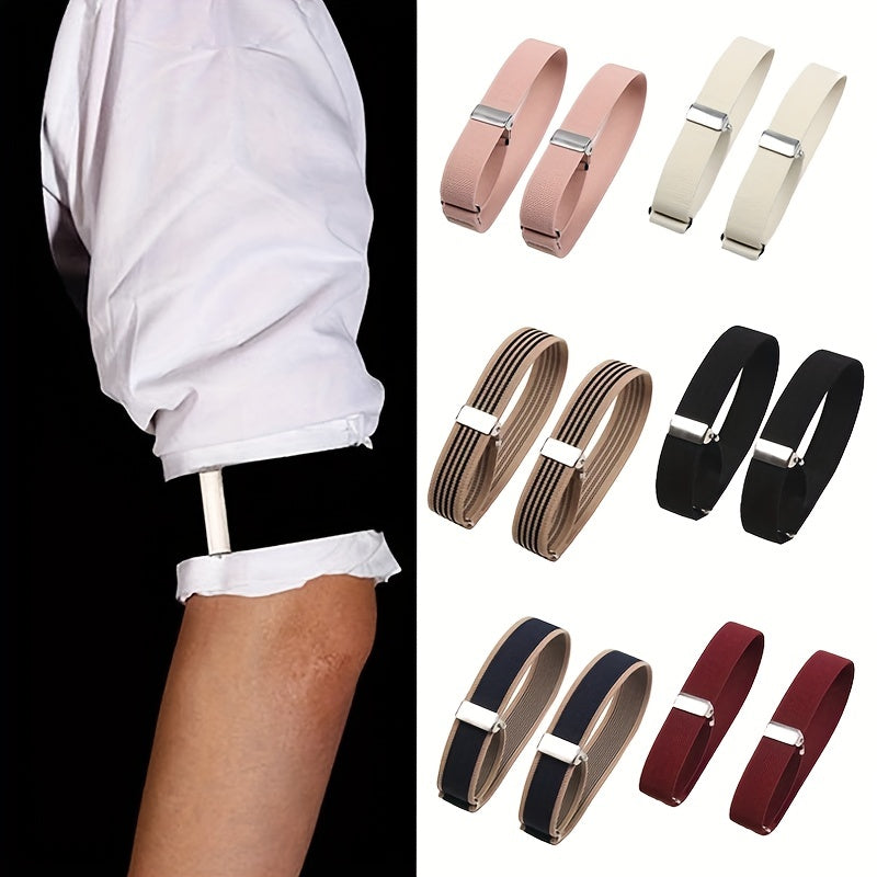 Elastic Armband Shirt Sleeve Clip Adjustable Armband for Women Men