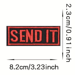 1pc Send It Embroidered Patch Hook Loop Tactical Applique Uniform Patch