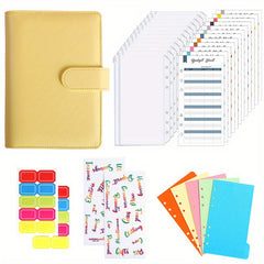 A6 Leather Budget Binder Money Organizer with Zipper Envelopes
