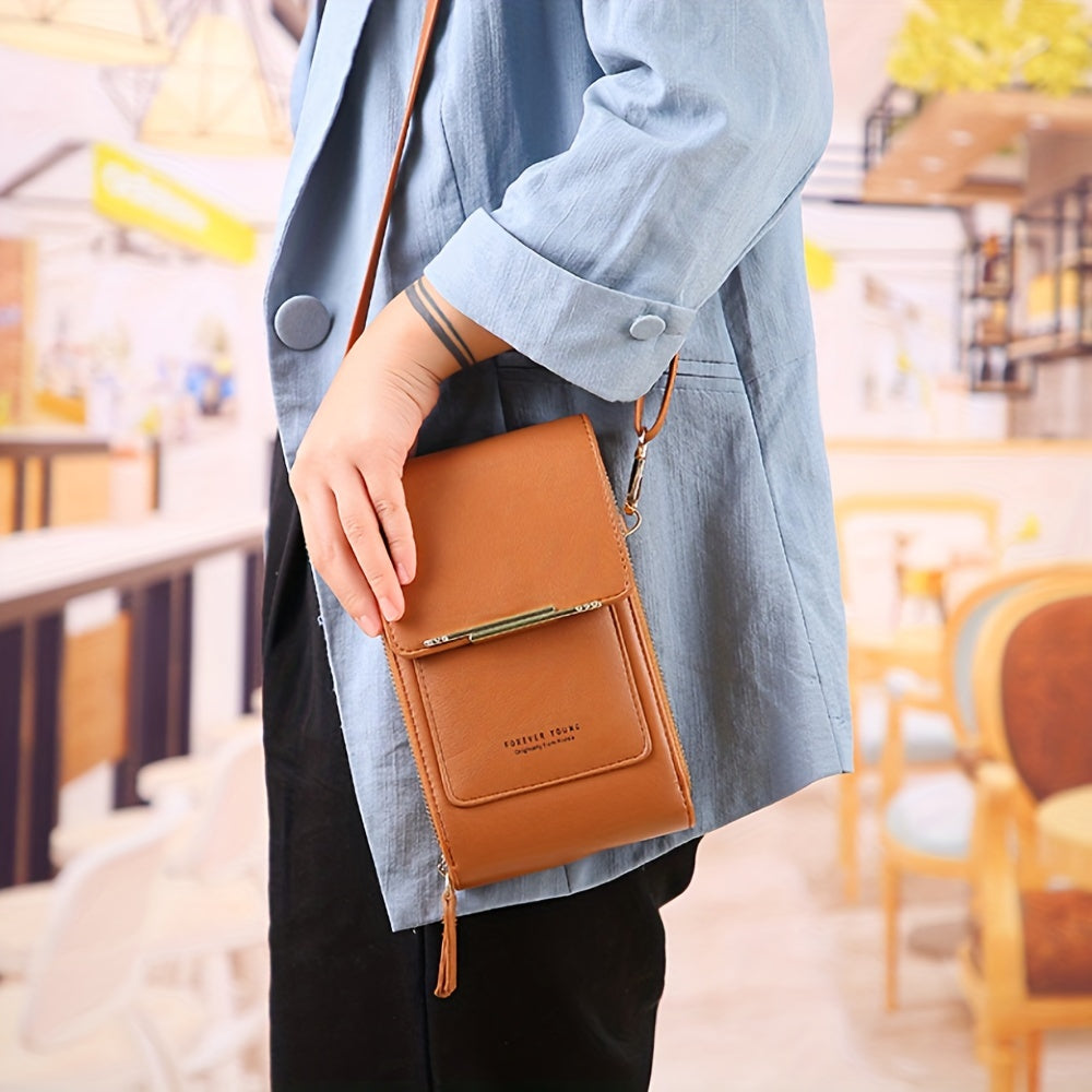 Mini Touch Screen Phone Purse Women's PU Leather Crossbody Bag