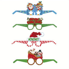 8pcs Christmas Paper Glasses Party Favors