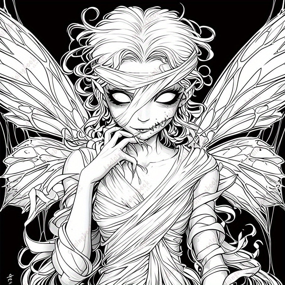 Horror Fairy Drawing Coloring Book - Upgraded Deluxe Edition
