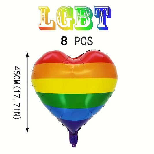 Colorful Rainbow Heart Balloons for Christmas Party