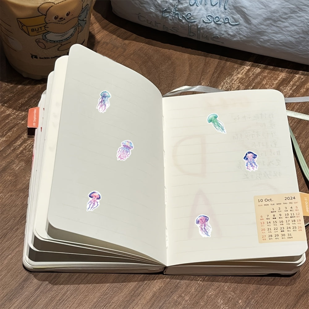 55 Crystal Jellyfish Stickers Waterproof Decals for Luggage Water Bottles