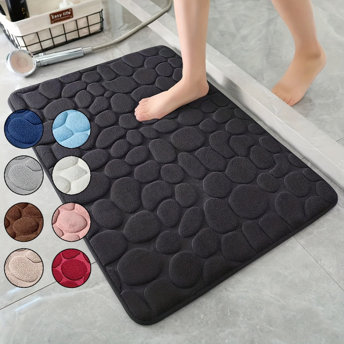 Absorbent Bathroom Mat Memory Foam Washable Bath Rug