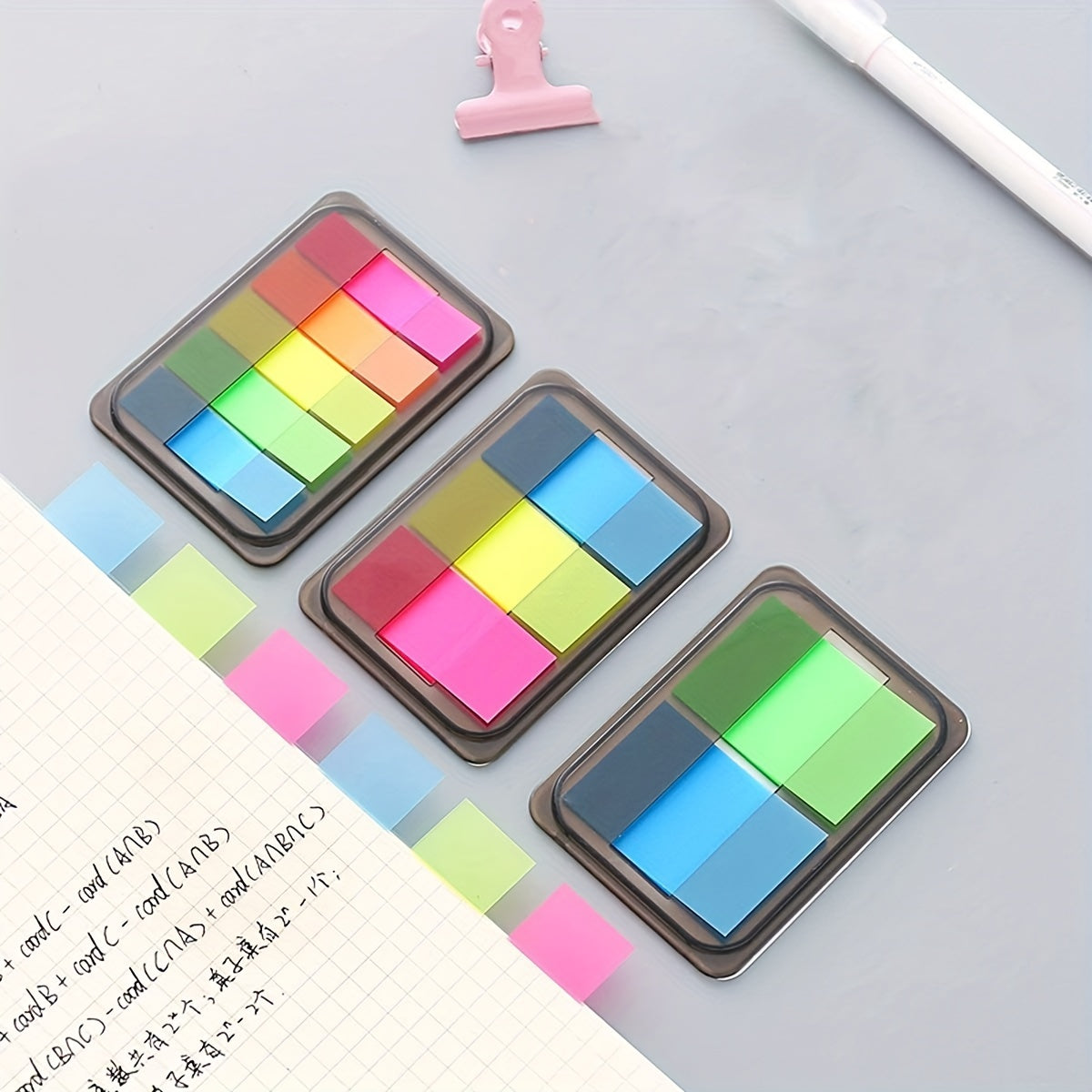 Colorful Index Cards With Sticky Tabs for Organization, Studying, Reminders