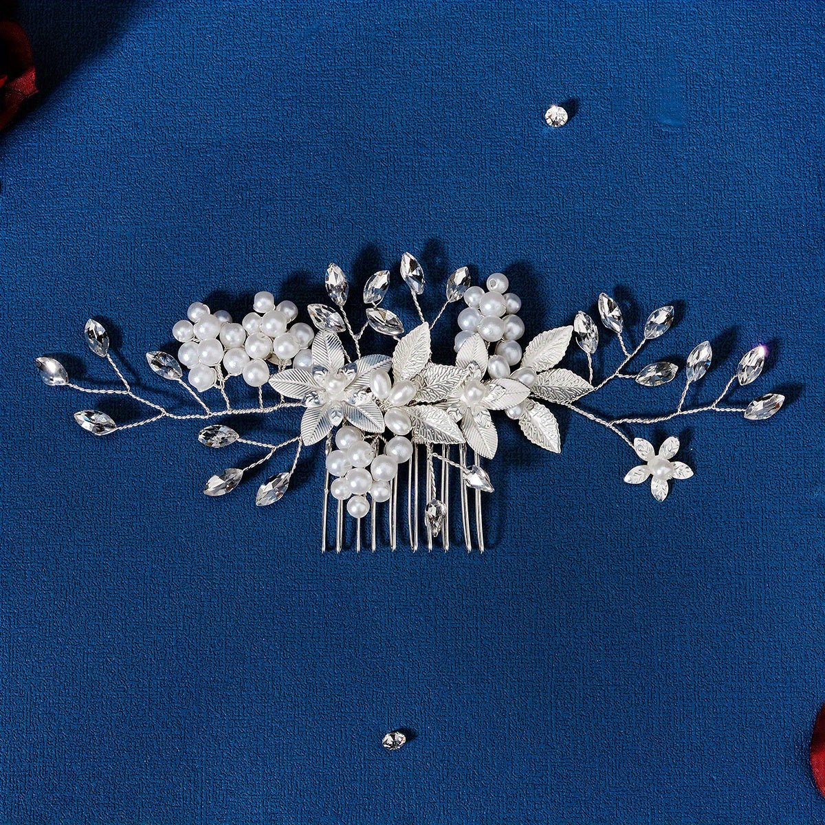 Bridal Hair Comb Side Comb Faux Pearl Crystal Head Piece