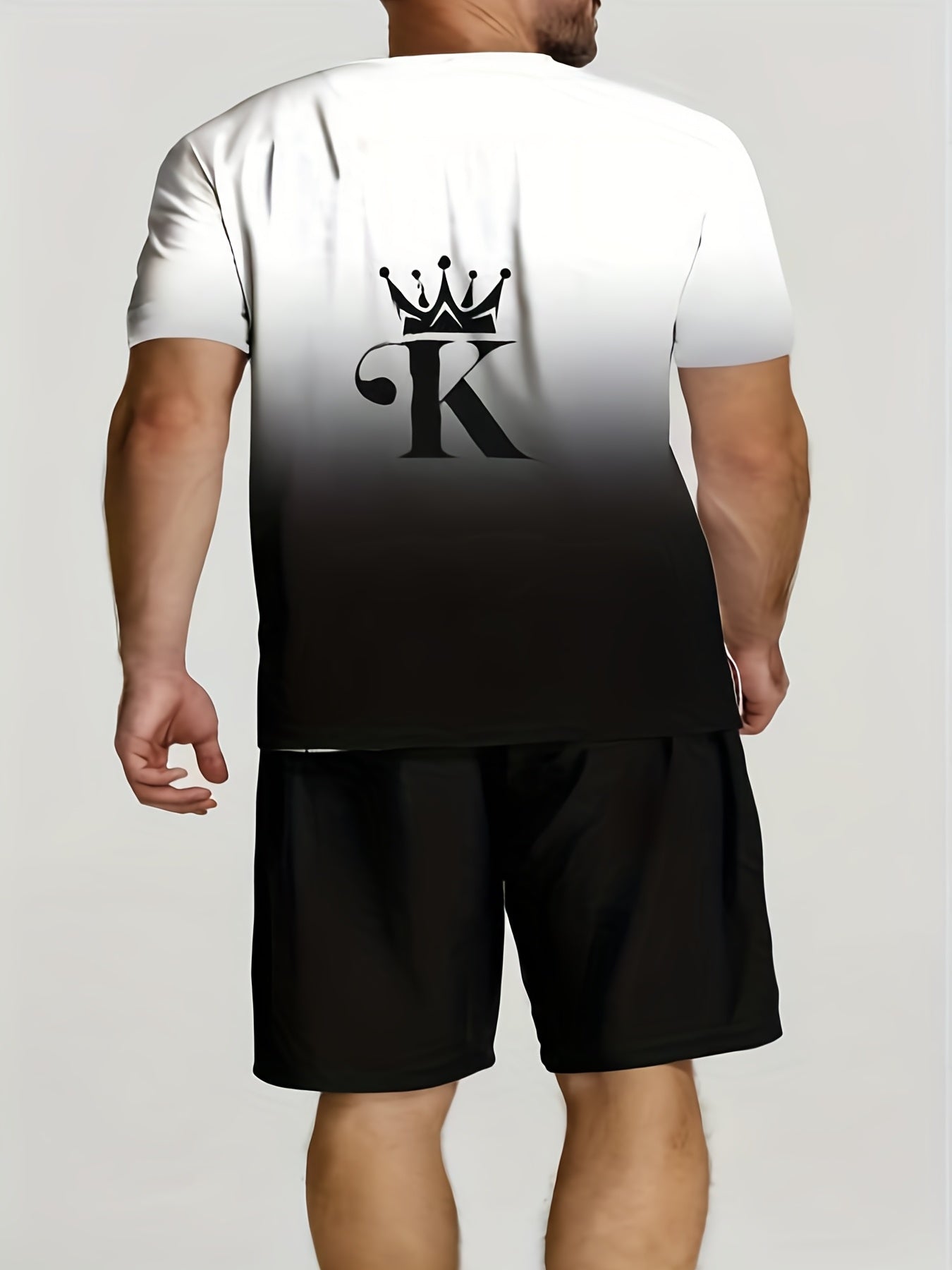 Men's Ombre Casual T-shirt & Shorts Set - Summer Fashion