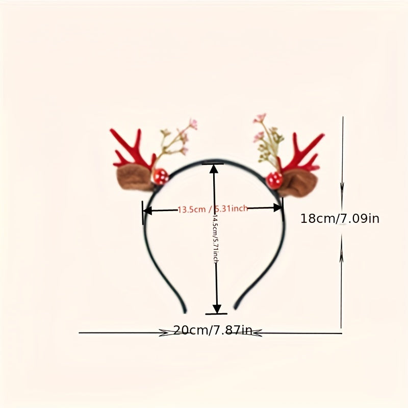 Christmas Reindeer Antlers Women Headband Deer Hairband Holiday Headwear