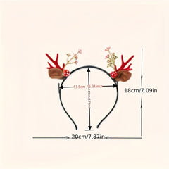 Christmas Reindeer Antlers Women Headband Deer Hairband Holiday Headwear