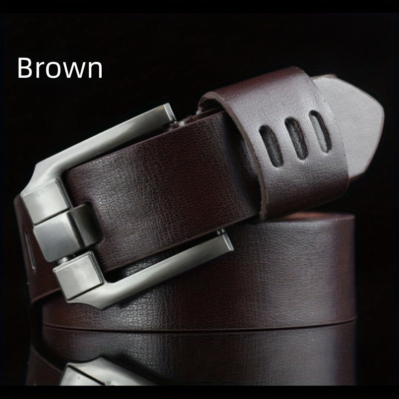 Men's PU Leather Belt Pin Buckle Belt 43 3in