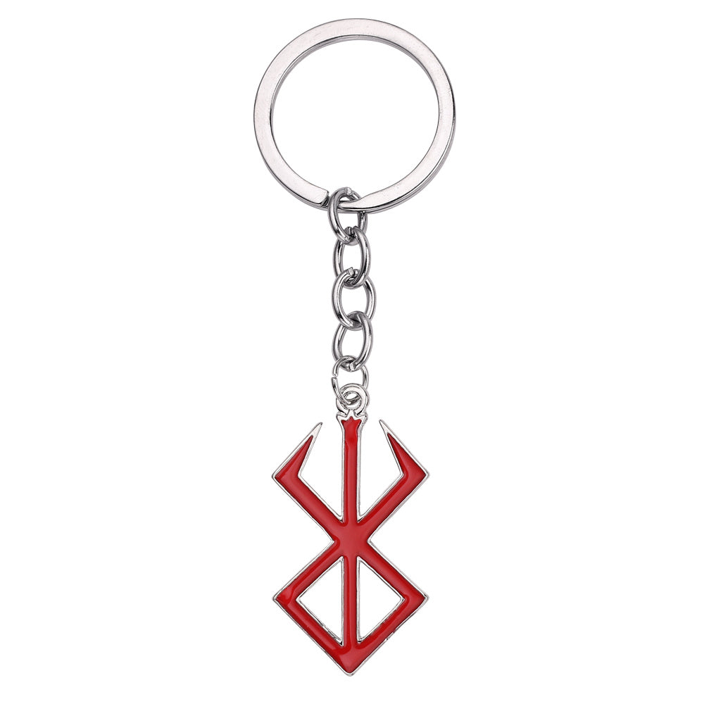 Berserk Rune Charm Keychain Guts Pendant Blood Red Anime Cosplay Prop Jewelry