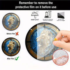 Roaring Lion Round Window Sun Catcher Acrylic Ornament