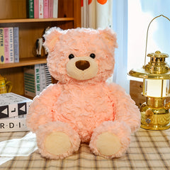 Adorable Pink Plush Teddy Bear Toy with Brown Nose & Paws