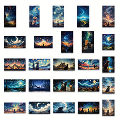 50pcs Starry Sky Animal Stickers - Laptop Helmet Desktop Water Cup Decora