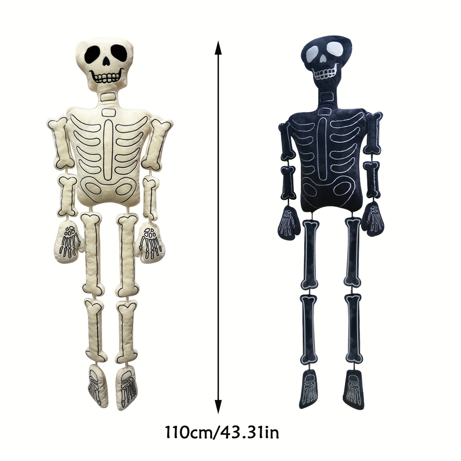 Halloween Skeleton Plush Toy & Figurine with Sharp Teeth