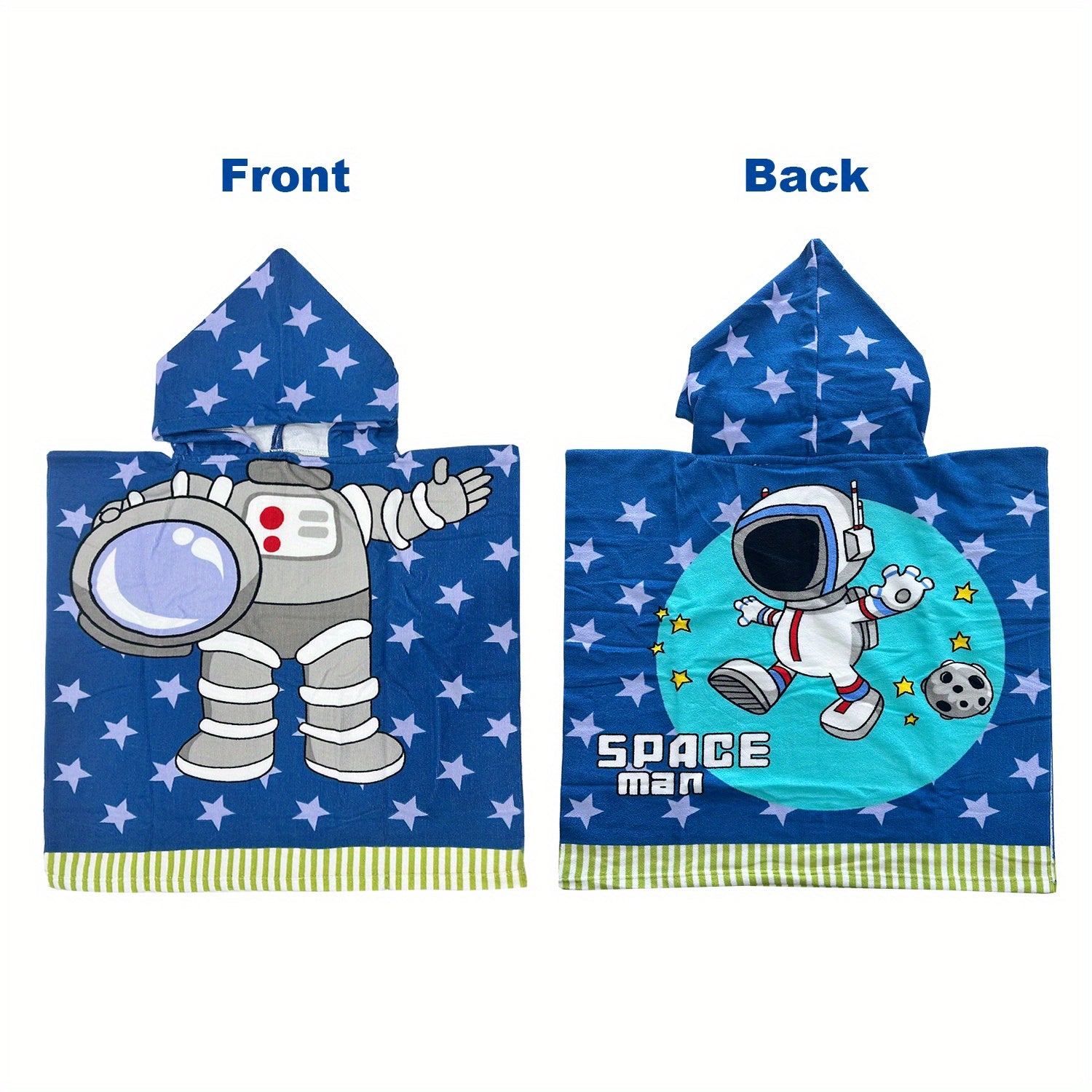 Cartoon Mermaid Kids Hooded Beach Towel Wrap