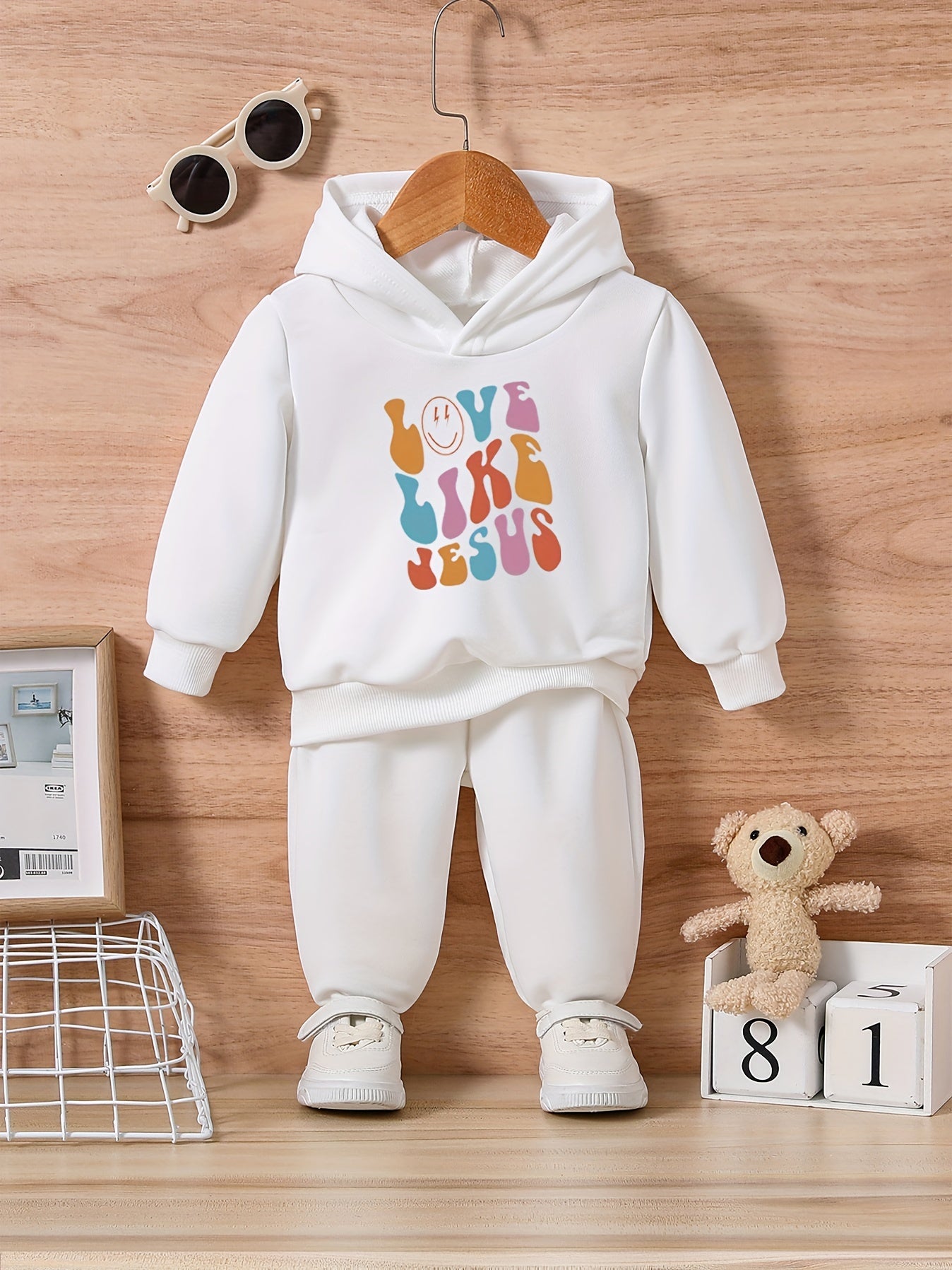LOVE LIKE JESUS Kids Outfit Baby Trousers Long Sleeve Sweatshirt Set