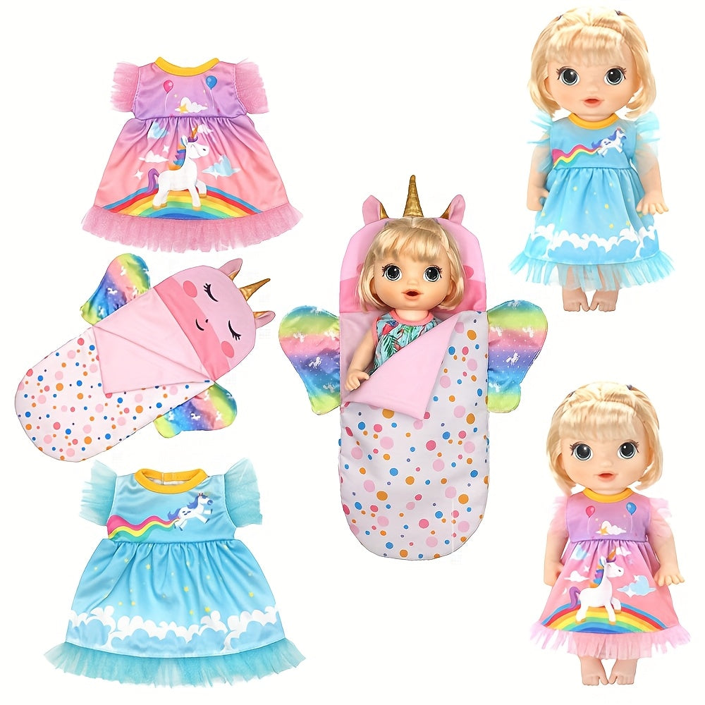 Doll Clothes & Sleeping Bag Set for 12 Inch Reinc