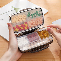 Travel Pill Dispenser Airtight 8 Compartments