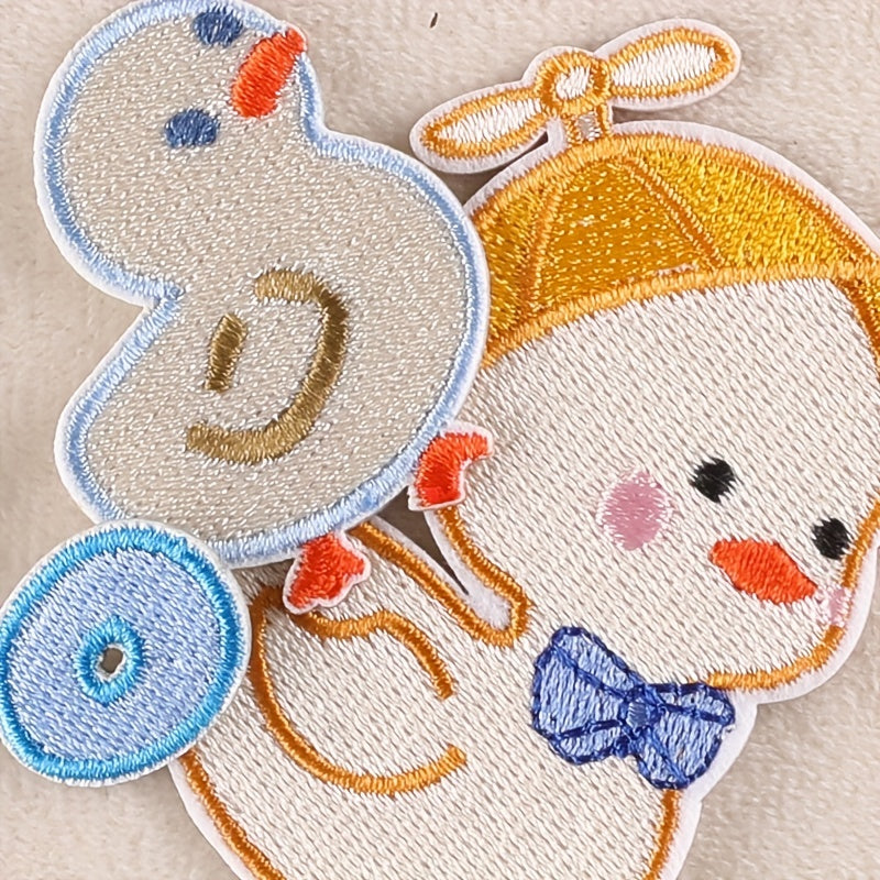 7pcs Duck Letter Embroidery DIY Patch Kids Accessories Party Gift