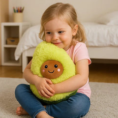 Cute Avocado Plush Toy Soft Green Stuffed Animal Smiling Face Kids Gift