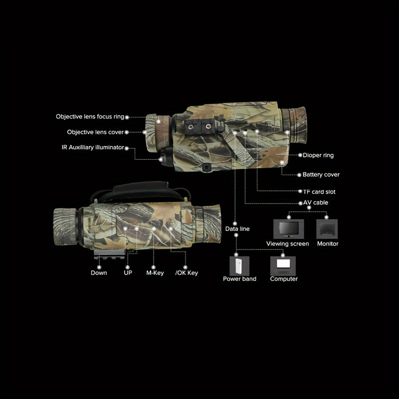 Night Vision Monocular Infrared Night Vision Camcorder Digital 5x8 Optics Scope