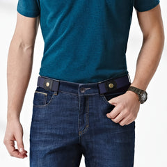Men's Buckleless Belt Stretch Jeans No Buckle