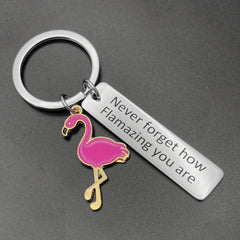 Flamingo Encourage Keychain Inspirational Gift for Boys and Girls