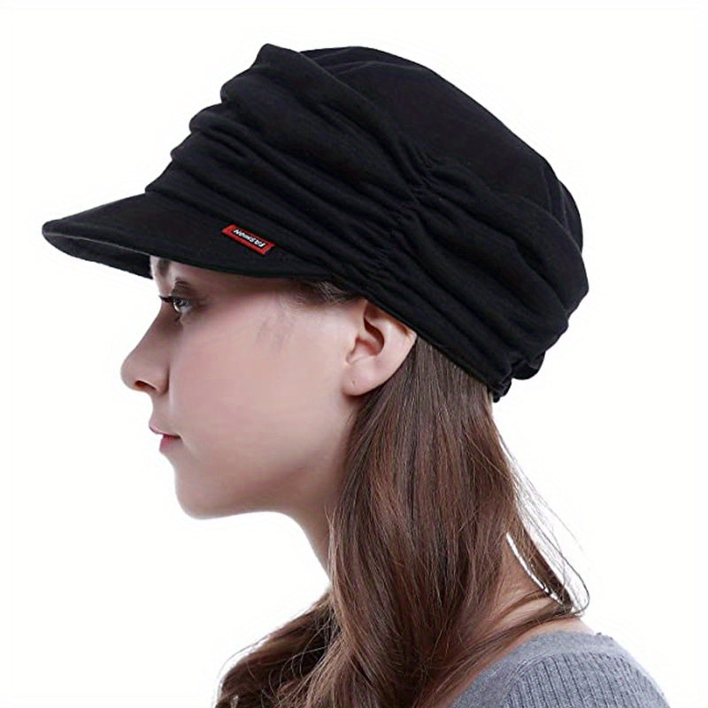 Women's Lightweight Ruched Newsboy Hat Flat Cap