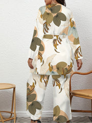  Floral Long Sleeve Robe & Pants Set