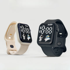 Square Student Sports Astronaut Rocket Electronic Watch
