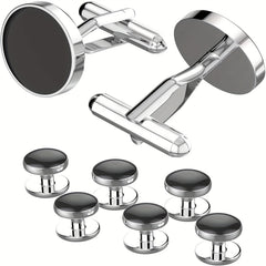 Men's Cubic Zirconia Cufflinks Stainless Steel Shirt Accessories