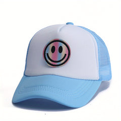 Men's Laser Happy Face Labeling Sponge Adjustable Baseball Cap