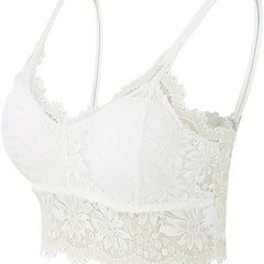 Lace Wireless Bralette Scallop Trim Lightweight Bra