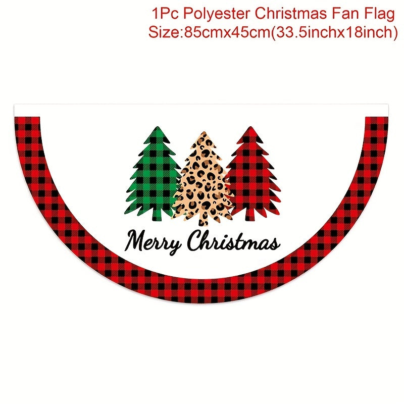 Christmas Outdoor Fan Banner Santa Claus Snowman Elk Christmas Home Decoration