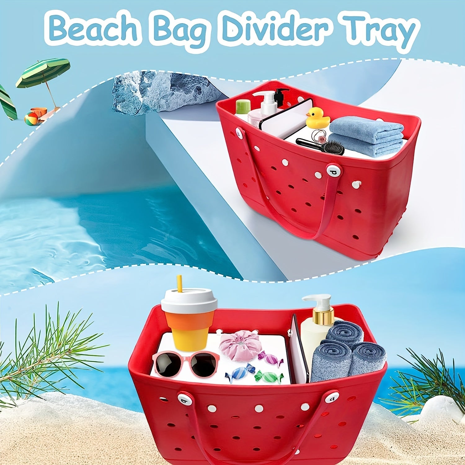 Plastic Beach Bag Divider Detachable Travel Tote Bag Accessories