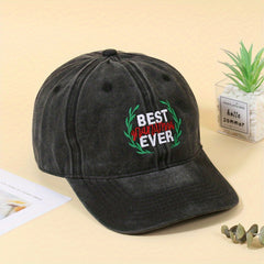 Distressed Letter Baseball Cap Washed Cotton Dad Hat