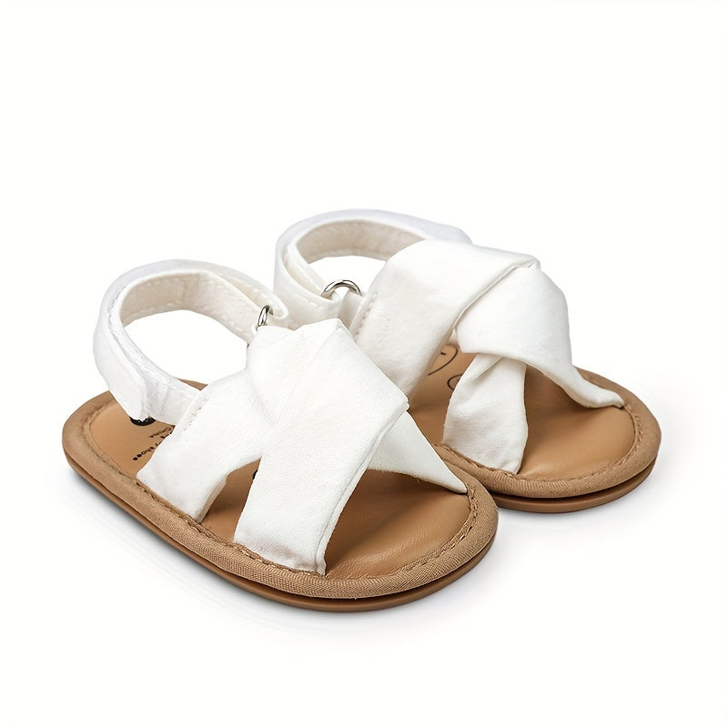 Baby Girls Slip On Sandals With Hook & Loop Fastener