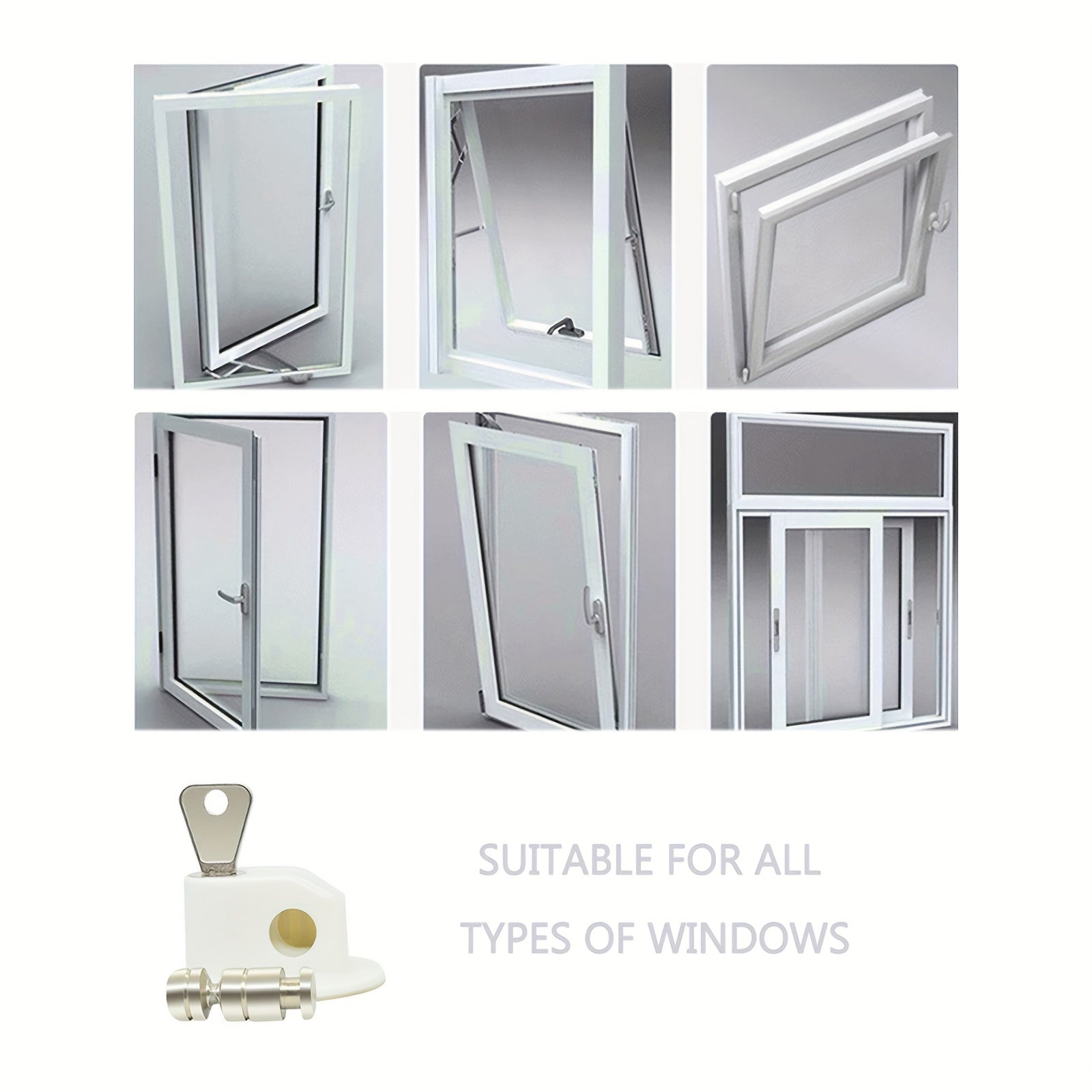 1pc Punch Window Safety Lock Buckle Window Limiter Sliding Door Lock