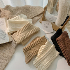 4 Pairs Argyle Print Socks Comfy & Warm Mid Tube Women's Stockings