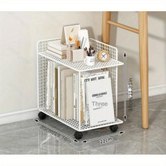 Floor Book Storage Rack With Movable Bookshelf