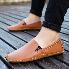 Men's Hand Stitched Loafer Shoes Lightweight Slip On Flats