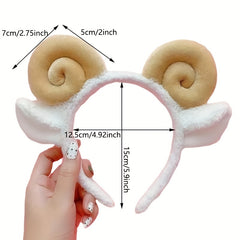 Plush Sheep Horns Hair Band Cute Sheep Lamb Animal Headdress