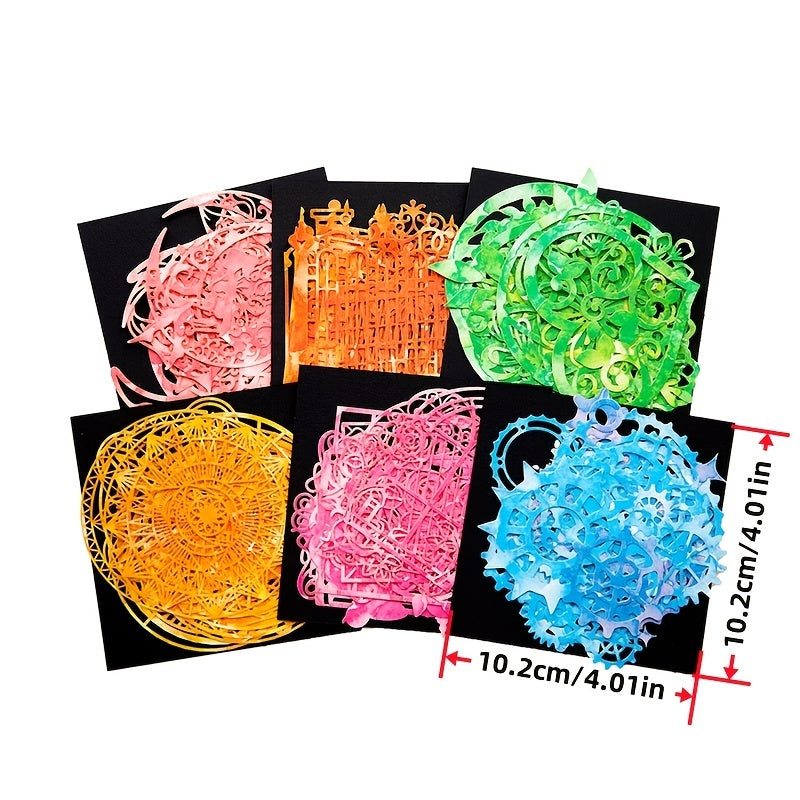 10pcs pack Hollow Bronzing Retro Material Decoration