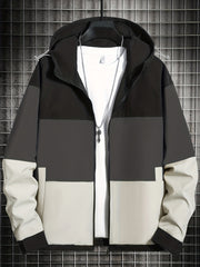 Men's Hooded Windbreaker Jacket Zipper Hooded Coat