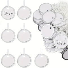 100pcs Metal Rim Key Tags Round Paper Blank Tags