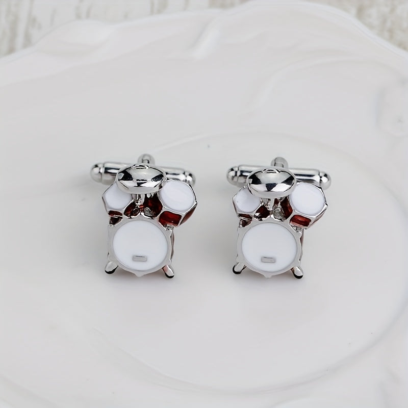 Band Drum Kit French Cufflinks Drip Oil Cuff Nails