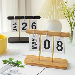 Modern Wooden Manual Flip Hanging List Calendar Office Desktop Decorations