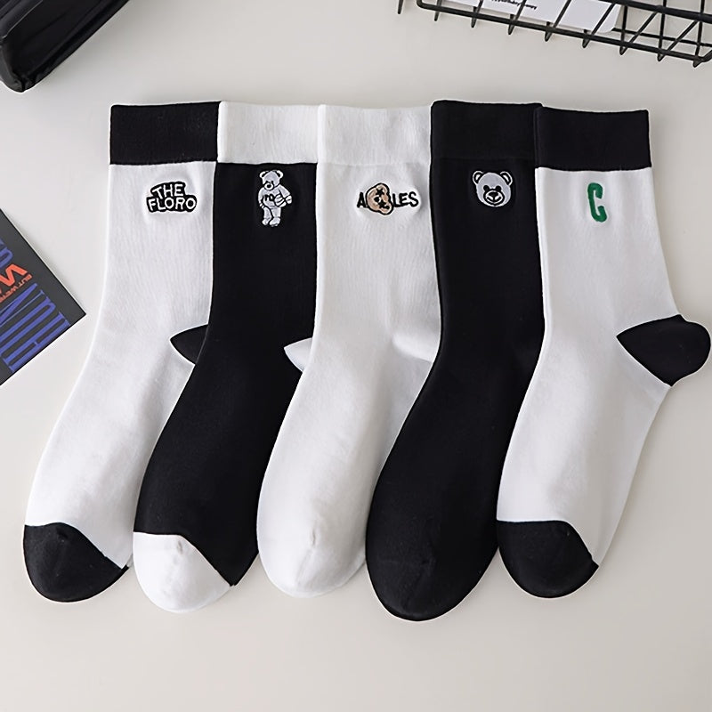 Letter & Bear Print Socks Women's Stockings & Hosiery